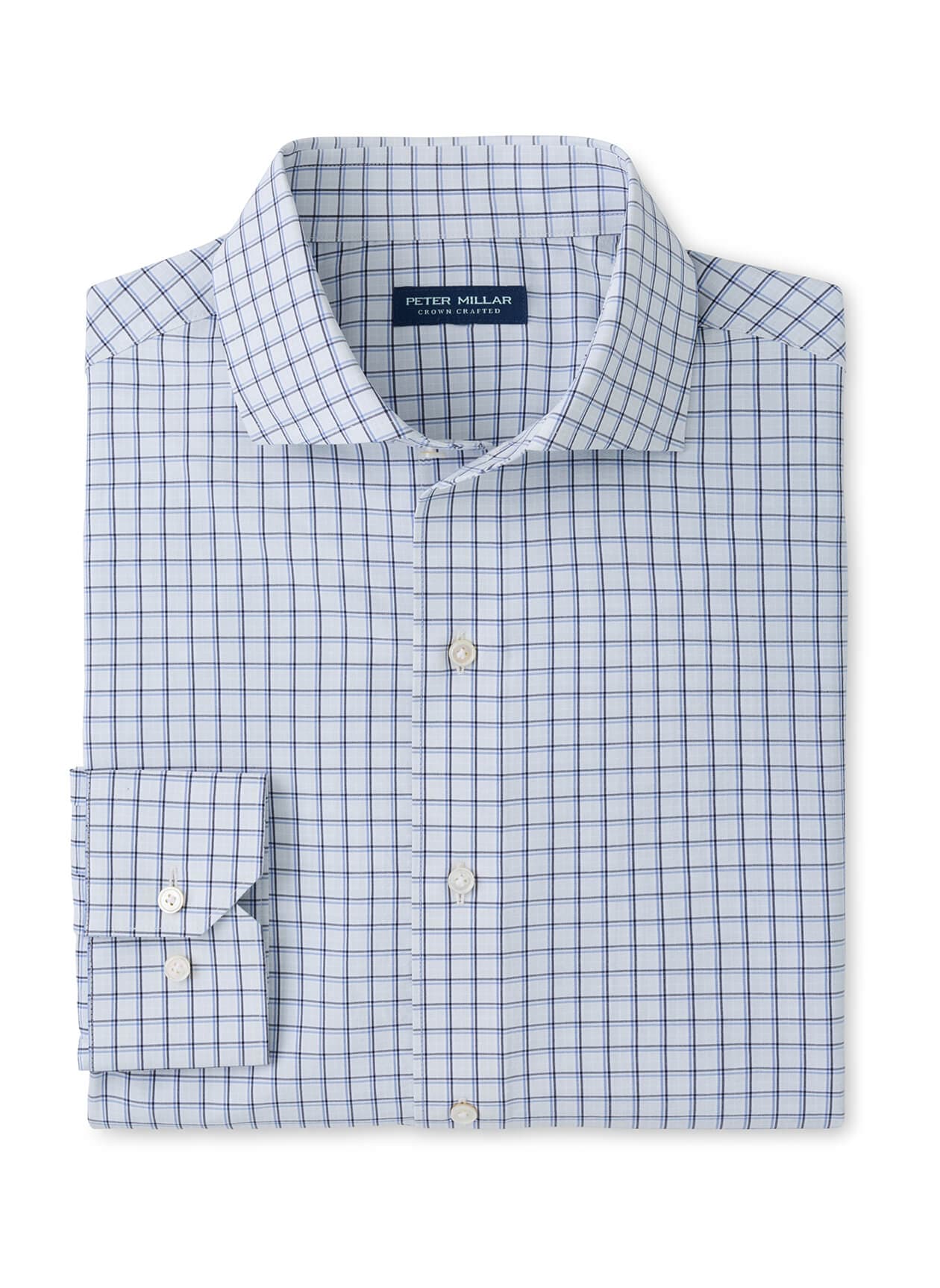 Peter Millar Men's Herb Performance Poplin Sport Shirt - Light Grey 3XL
