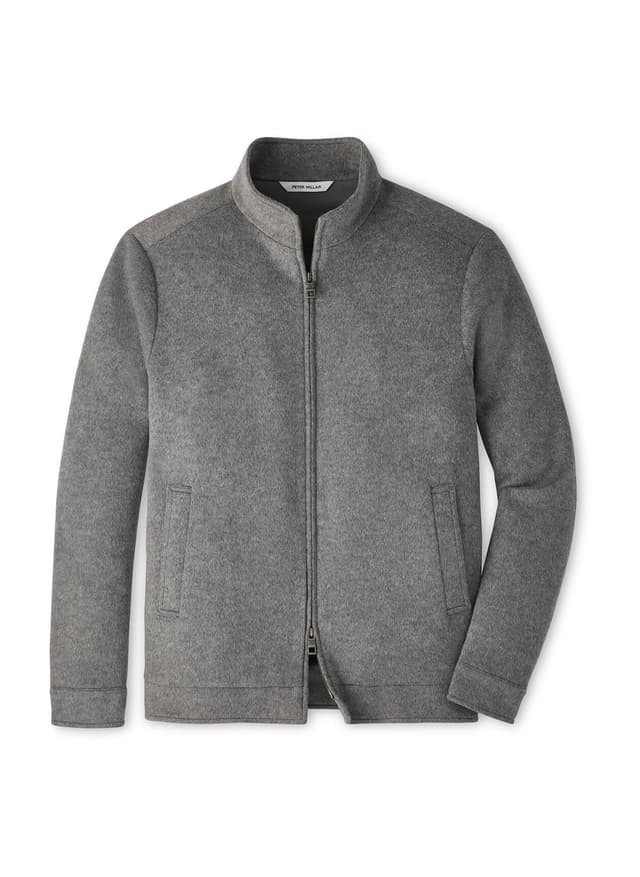 Peter Millar Men's Crown Flex Merino Bomber - Dark Grey 3XL