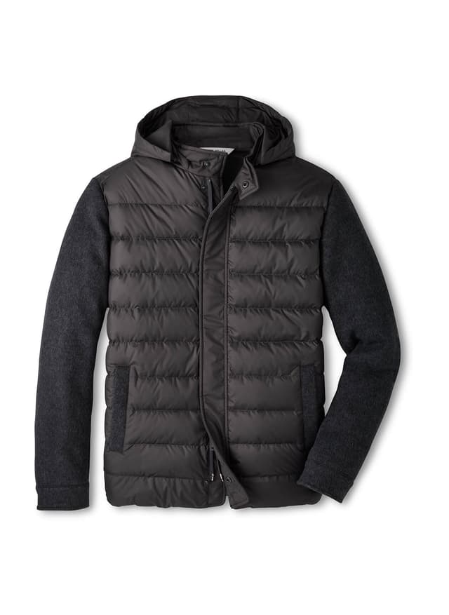 Peter Millar Men's Crown Flex Merino Hybrid Jacket - Black 3XL