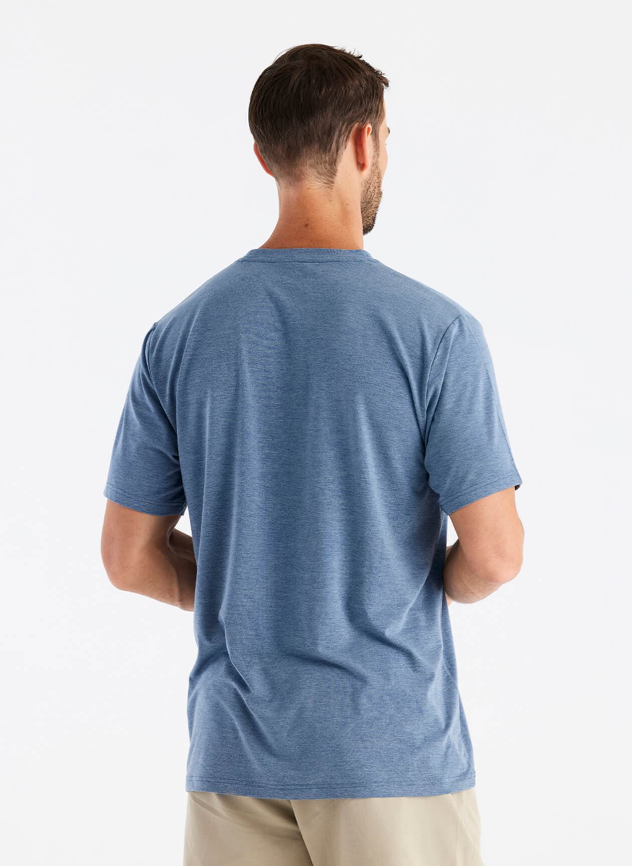 Free Fly Men's Bamboo Flex Pocket Tee - Heather Deepwater 3XL
