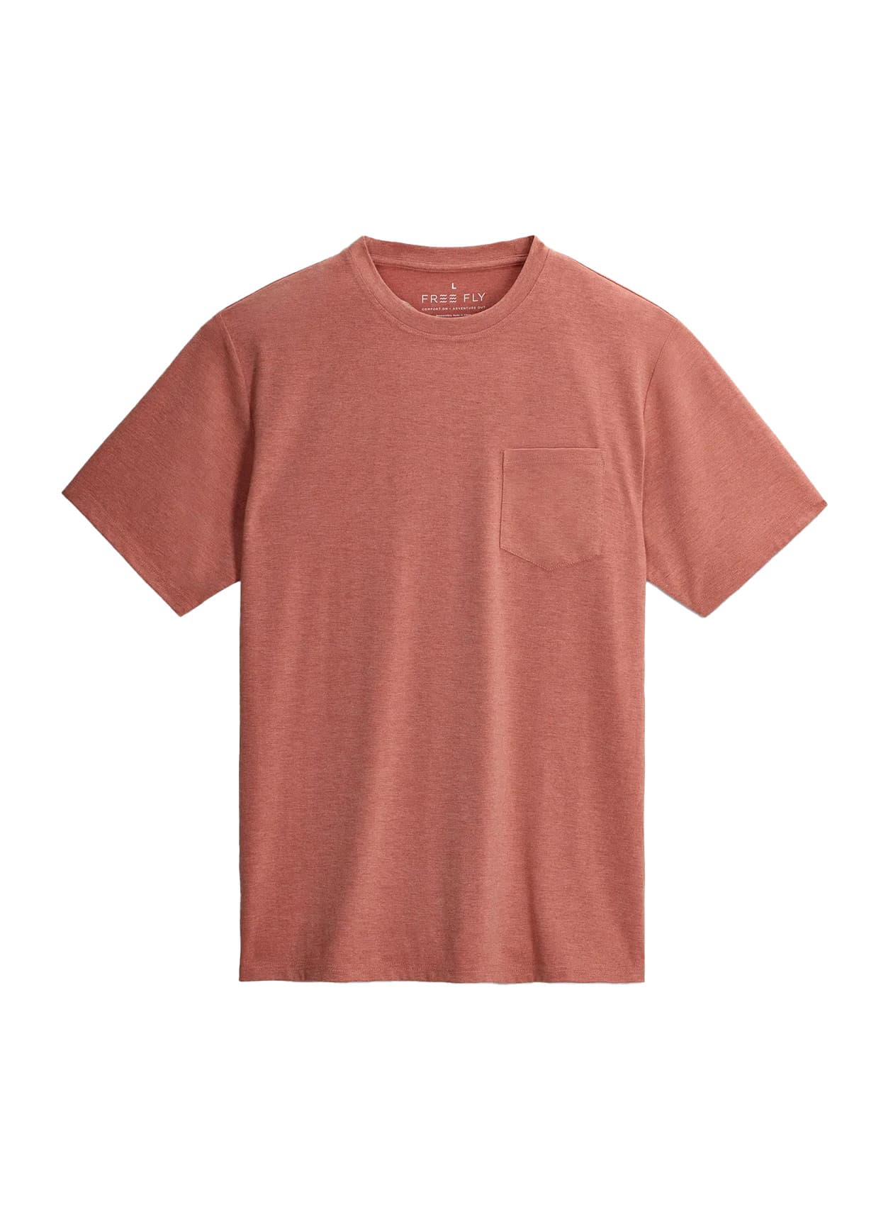 Free Fly Men's Bamboo Flex Pocket Tee - Heather Red Clay 3XL