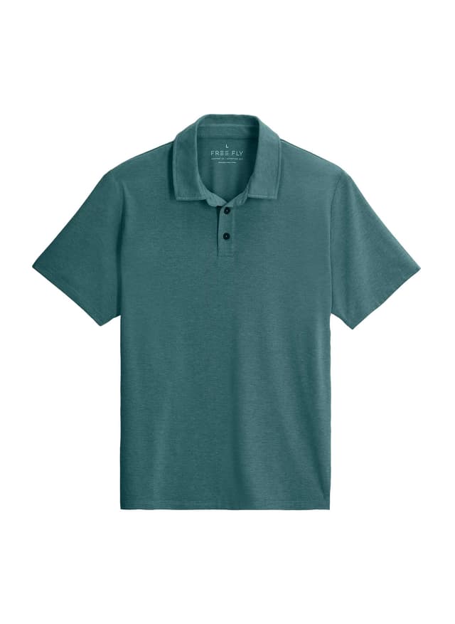 Free Fly Men's Bamboo Flex Polo II - Heather Sea Pine 3XL