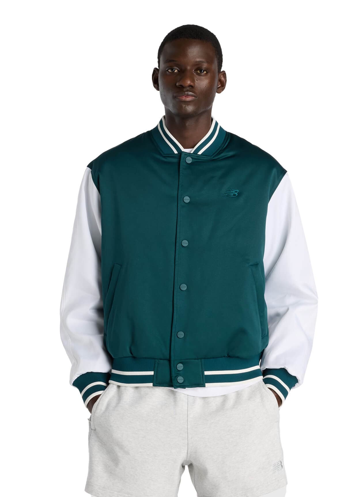 Men's New Balance Athletics Varsity Jacket - Green LG