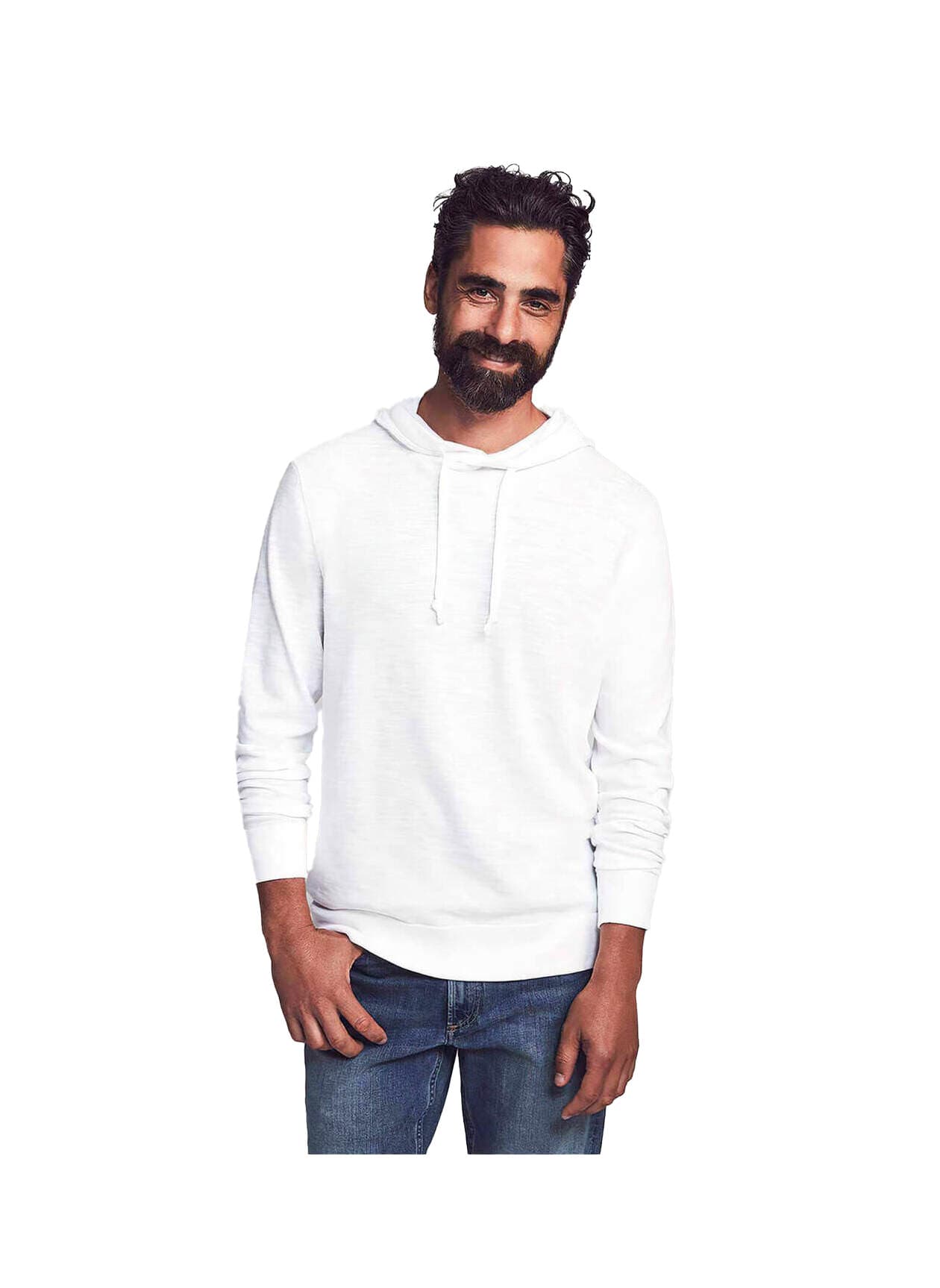 Faherty Men's Slub Cotton Hoodie - White 3XL