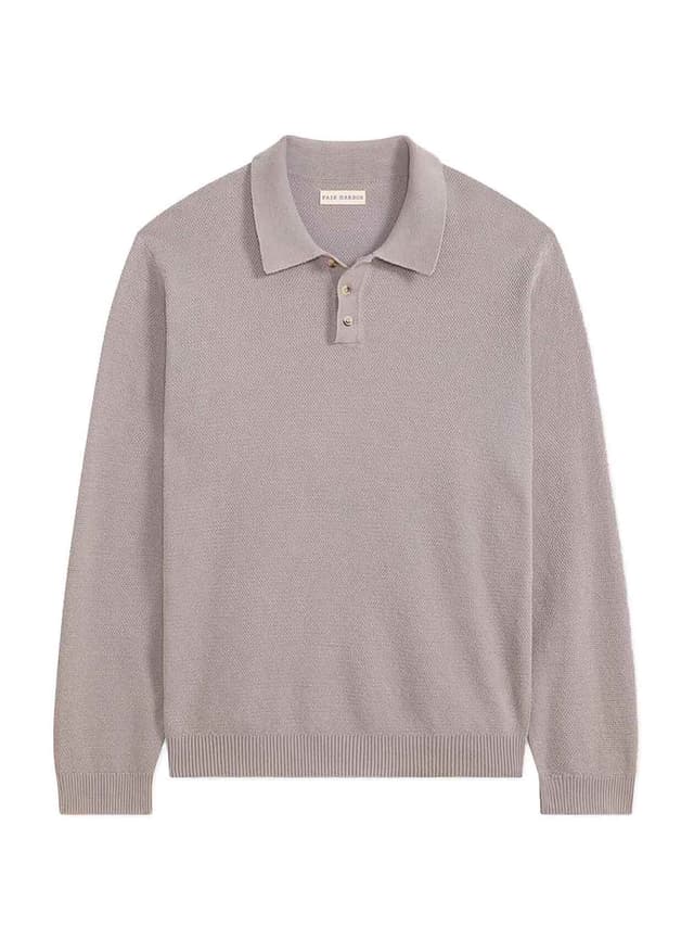 Fair Harbor Men's Mariner Long Sleeve Polo - Seastone (023) LG