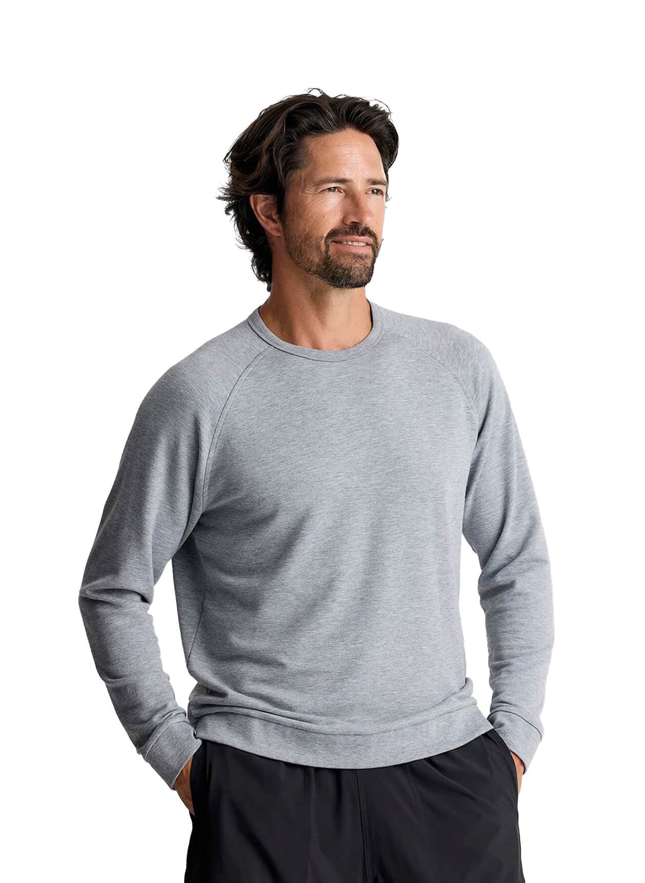 Free Fly Men's Bamboo Lightweight Fleece Crew - Light Grey 3XL