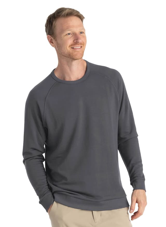 Free Fly Men's Bamboo Lightweight Fleece Crew - Black 3XL