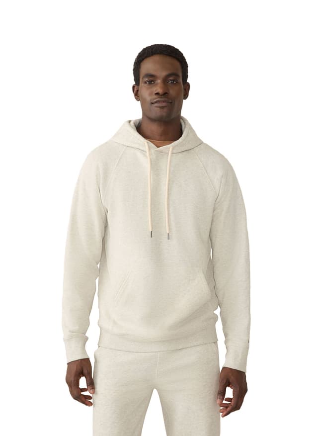 Faherty Men's High Standard Fleece Hoodie - White LG