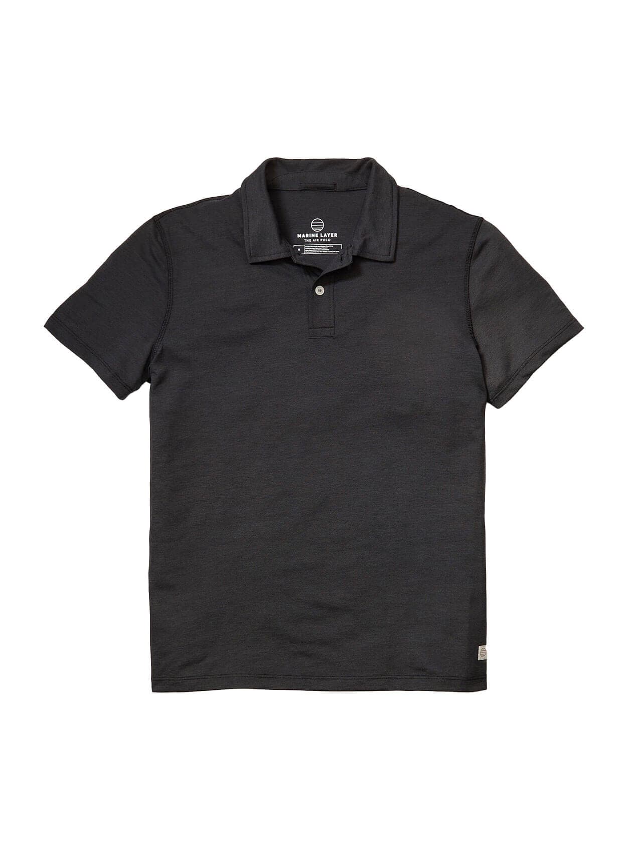 Marine Layer Men's Re-Spun Air Polo - Black (BL) LG