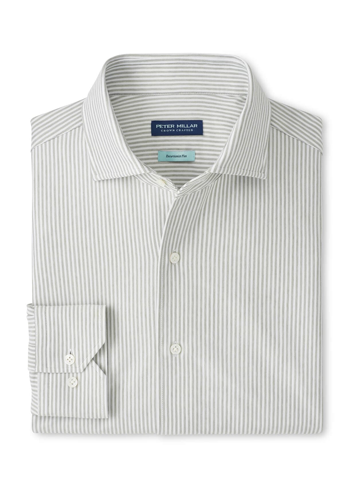 Peter Millar Men's Excursionist Flex Stripe Sport Shirt SP26 - Green LG