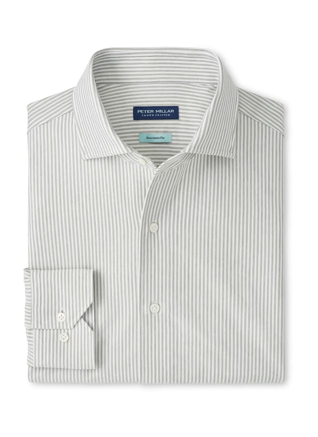 Peter Millar Men's Excursionist Flex Stripe Sport Shirt SP26 - Green LG