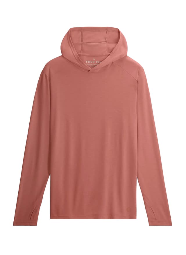 Free Fly Men's Bamboo Shade Hoodie - Heather Red Clay 3XL
