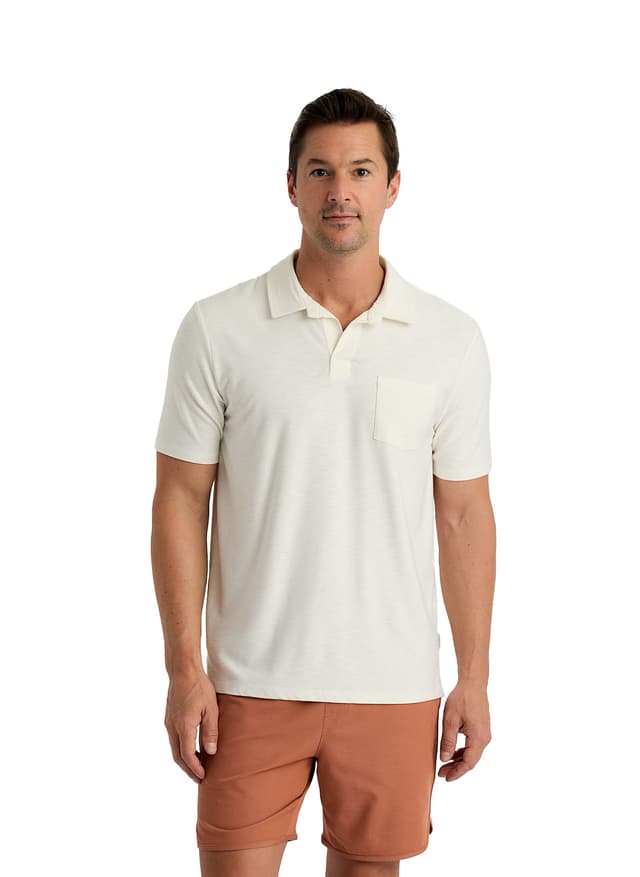 Free Fly Men's Bamboo Slub Polo II - White 3XL
