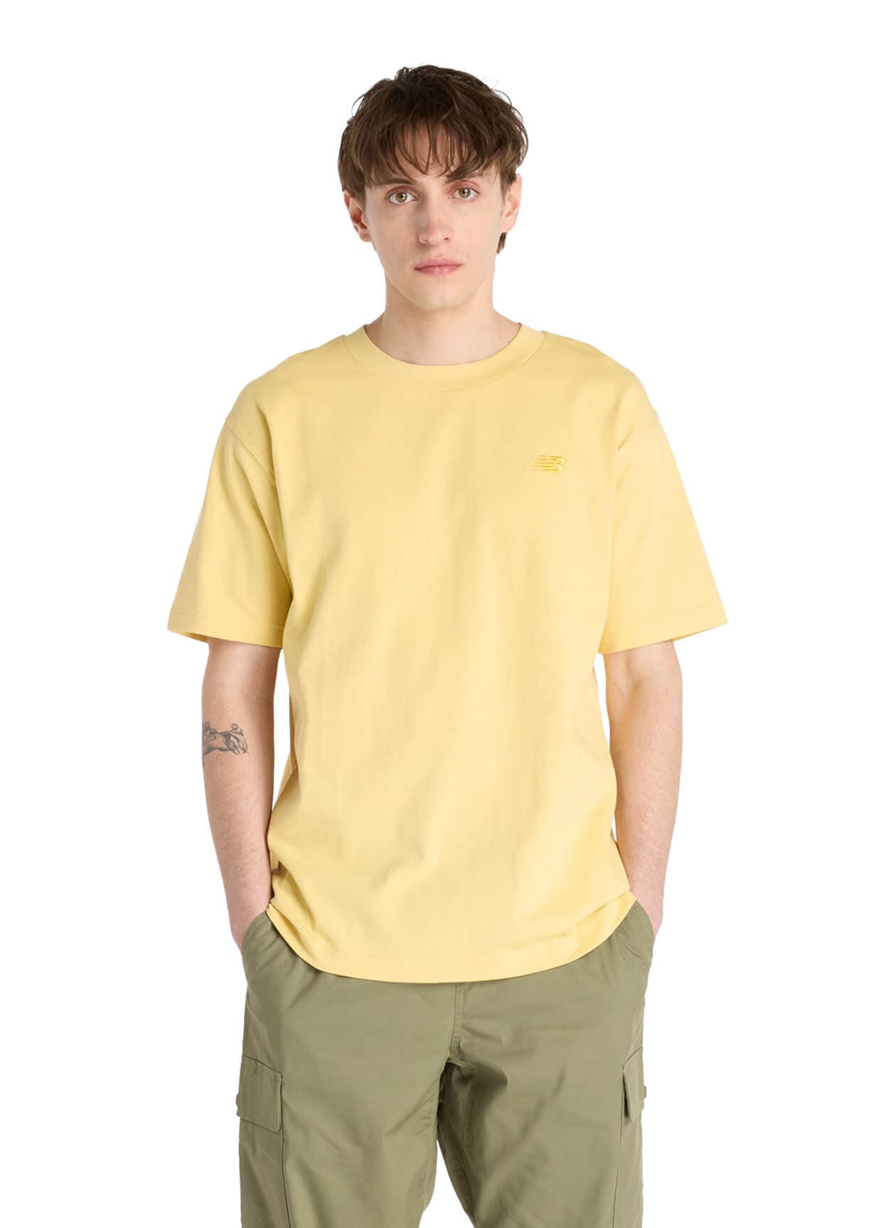 New Balance Men's Athletics Cotton T-Shirt - Yellow LG