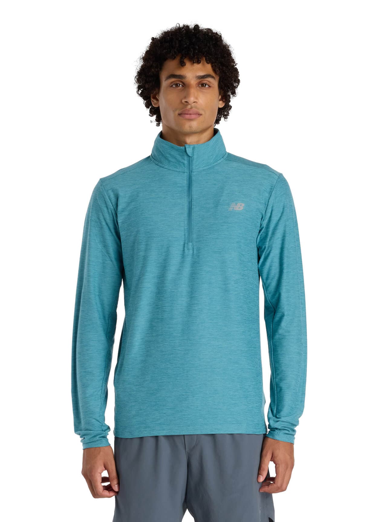 New Balance Men's Space Dye Quarter-Zip - Green LG