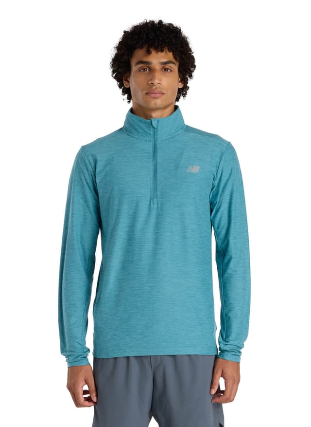 New Balance Men's Space Dye Quarter-Zip - Green LG