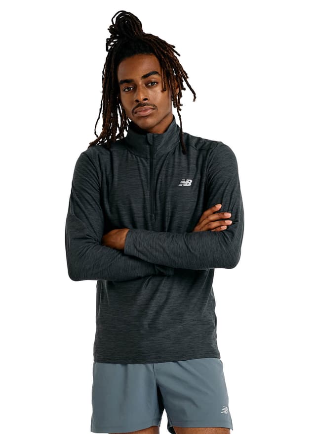 New Balance Men's Space Dye Quarter-Zip - Black LG