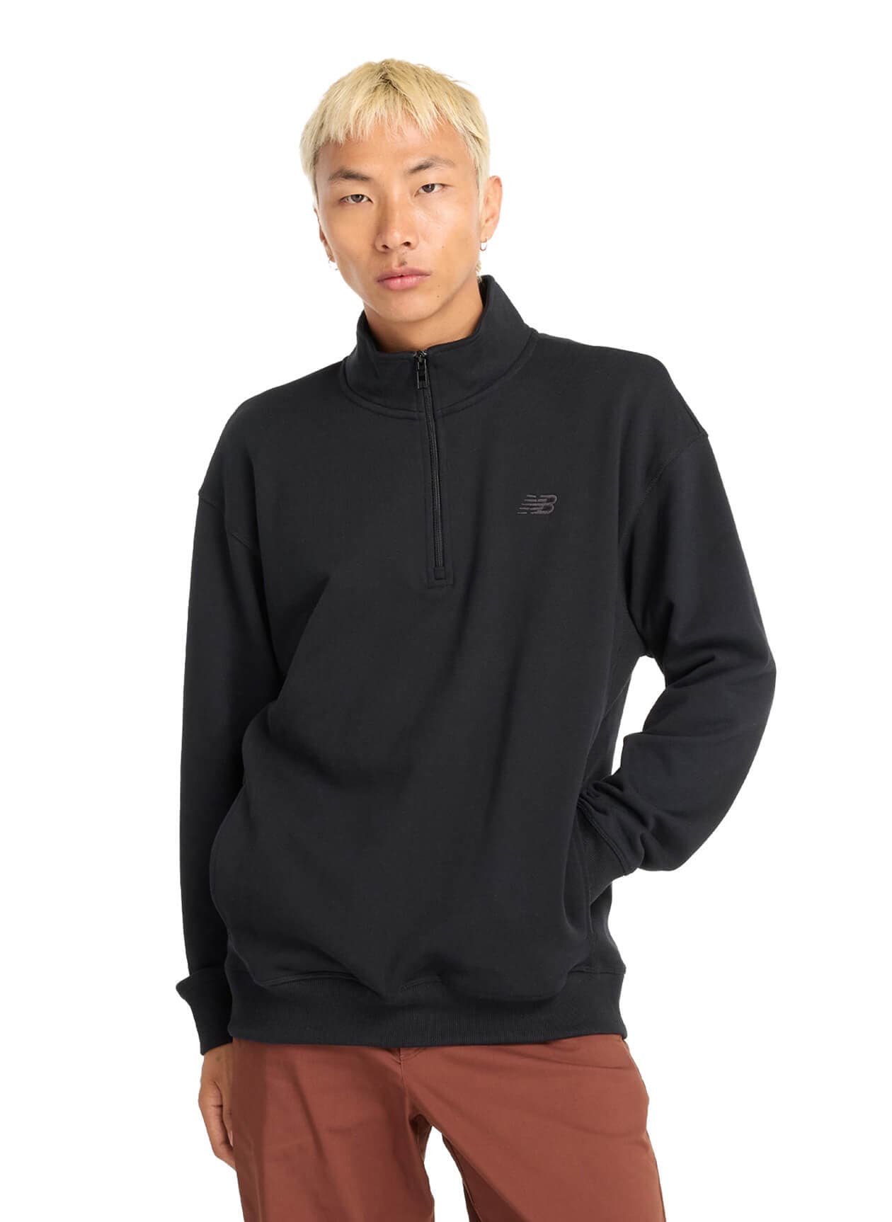 New Balance Men's Athletics Fleece Half-Zip - Black LG