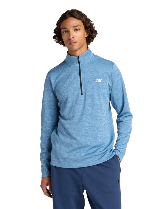 New Balance Men's Sport Knit Quarter-Zip - Cyan LG