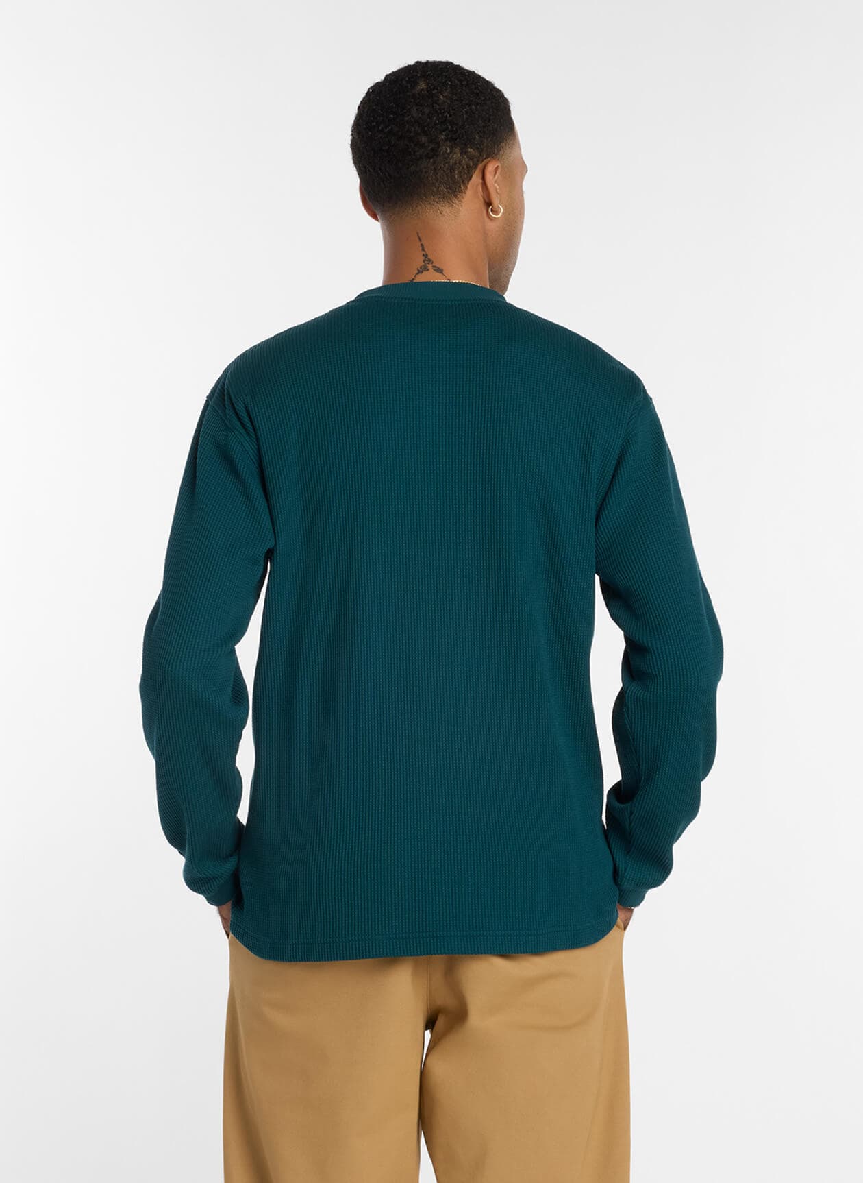 New Balance Men's Numeric Waffle Knit Henley - Green LG