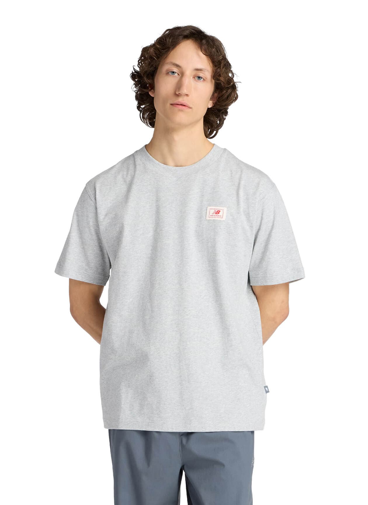 New Balance Men's Woven Label T-Shirt - Light Grey 3XL