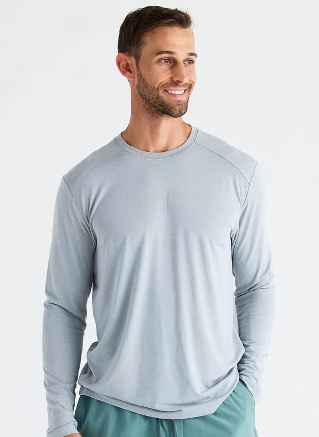 Free Fly Men's Bamboo Shade Long Sleeve - Light Grey 3XL