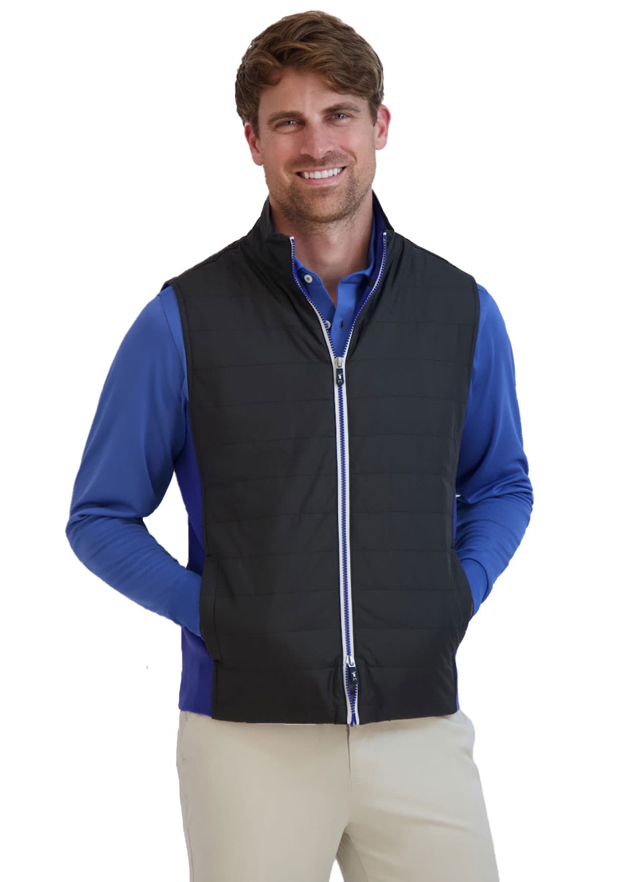Fairway & Greene Men's Mariner Vest - Black / True Blue LG