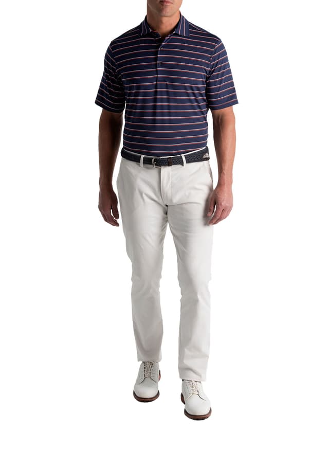 Fairway & Greene Men's St. Tropez Stripe Polo - Navy LG