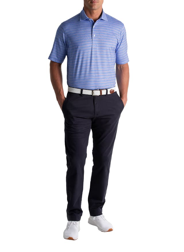 Fairway & Greene Men's Vintage Stripe Polo - Cyan LG