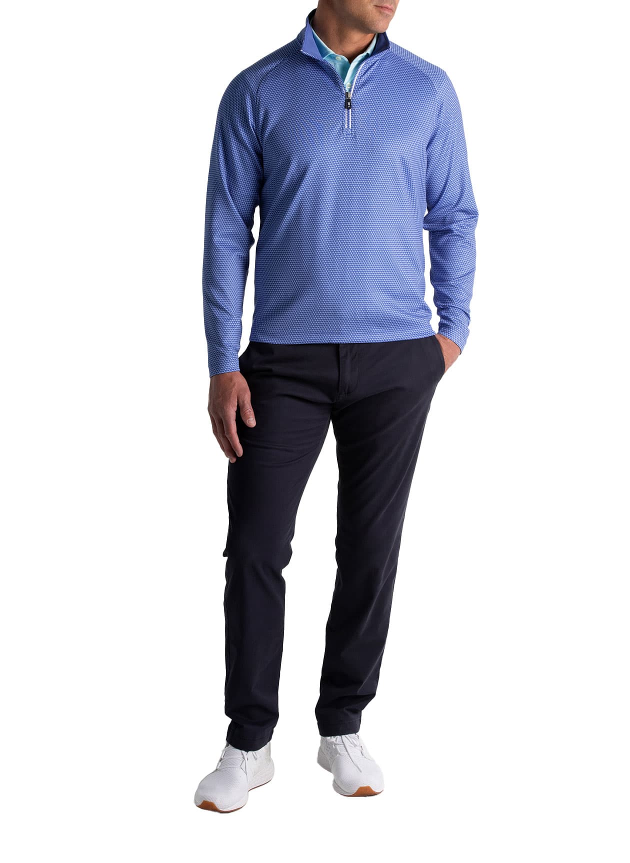 Fairway & Greene Men's Wave Long-Sleeve Quarter-Zip - Blue LG