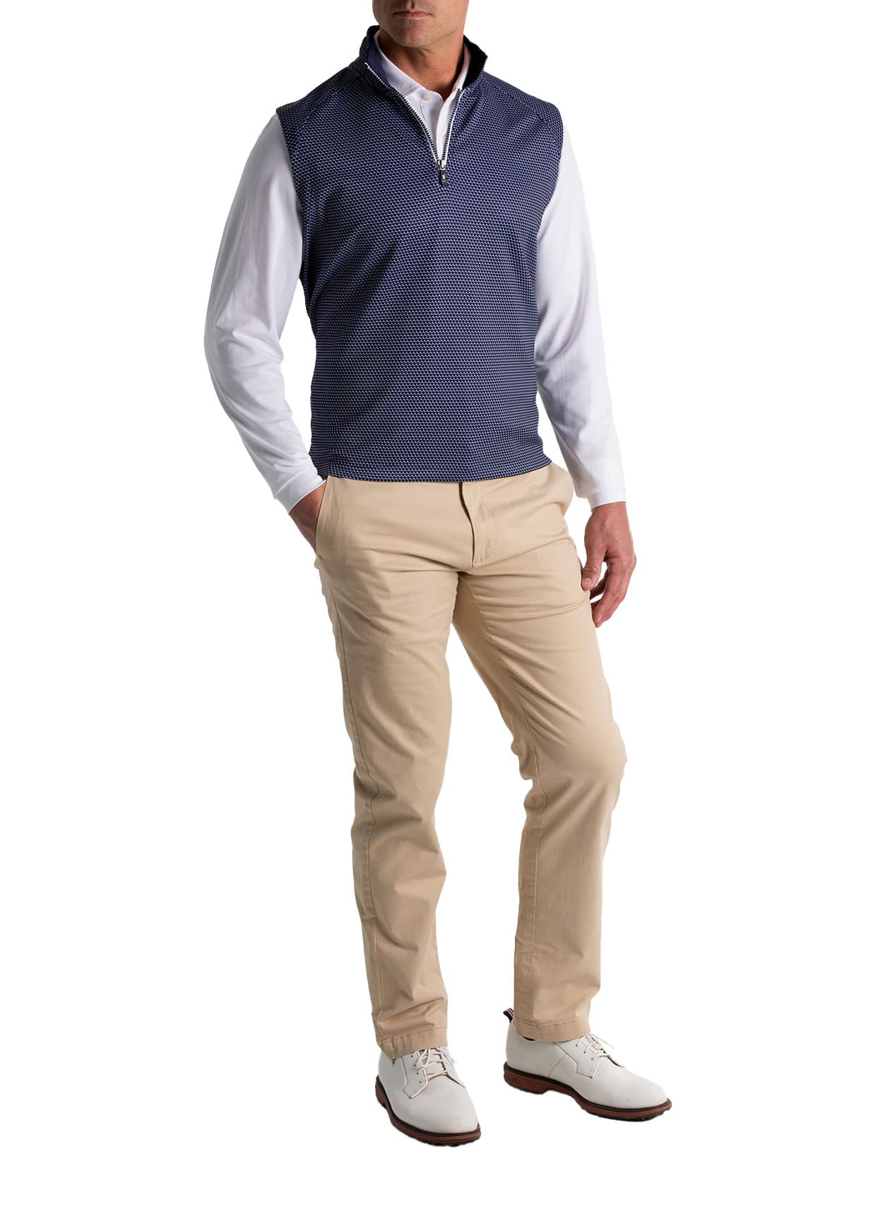 Fairway & Greene Men's Wave Quarter-Zip Vest - Navy LG