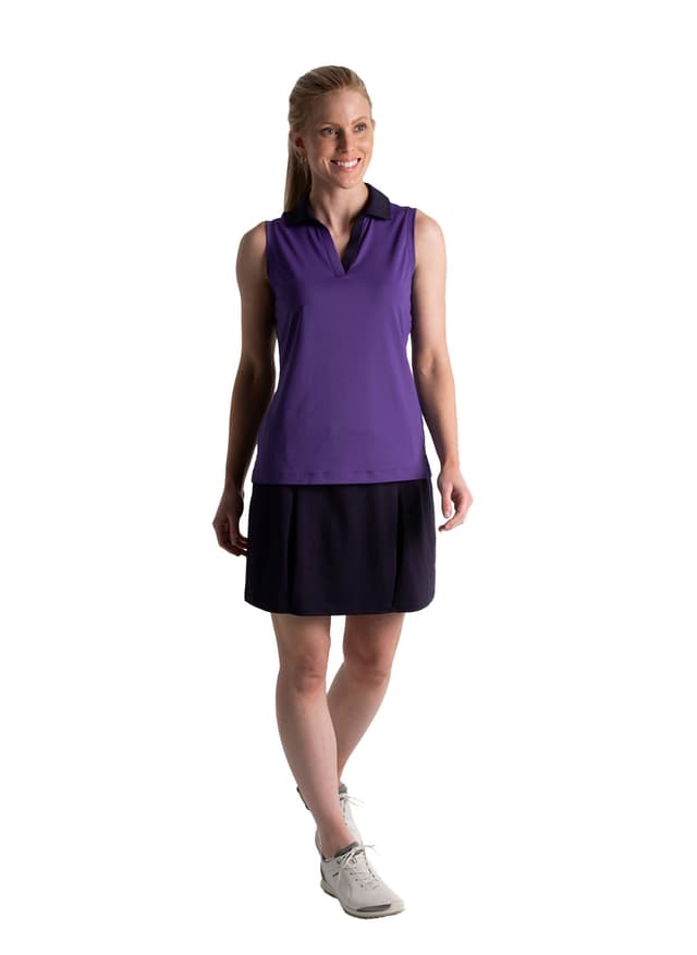 Fairway & Greene Women's Maren Sleeveless Polo - Purple LG