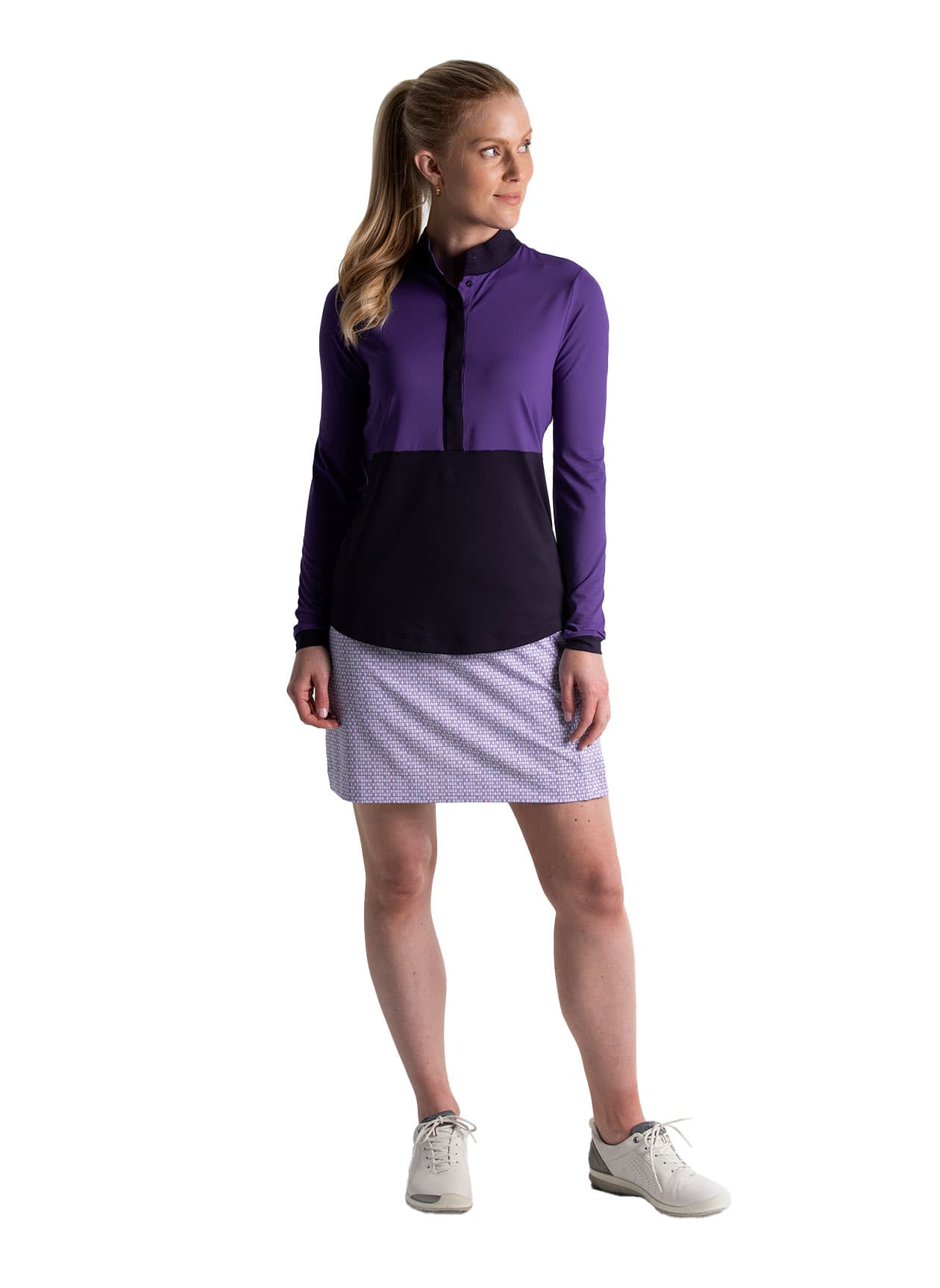 Fairway & Greene Women's Fallon Snap Mock Neck - Purple LG