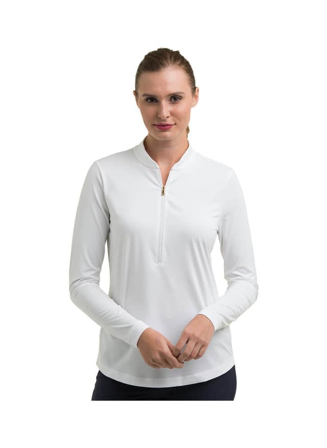Fairway & Greene Women's Cat Quarter-Zip - White (WHIT) LG