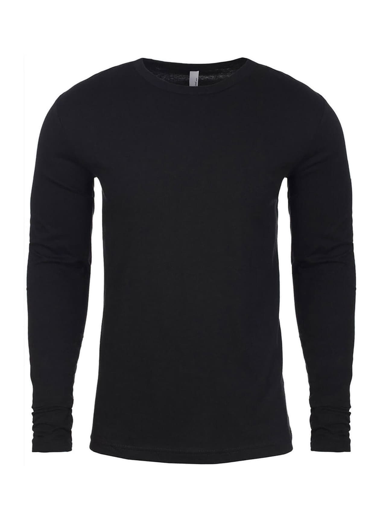 Next Level Men's Cotton Long-Sleeve Crew T-Shirt - Black LG