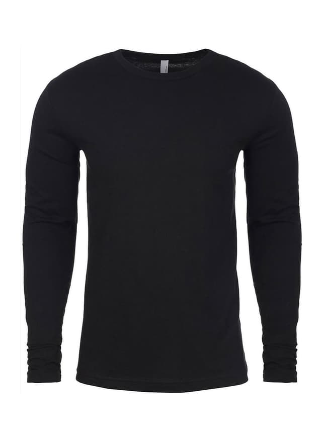 Next Level Men's Cotton Long-Sleeve Crew T-Shirt - Black LG