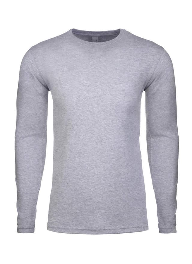 Next Level Men's Cotton Long-Sleeve Crew T-Shirt - Light Grey LG