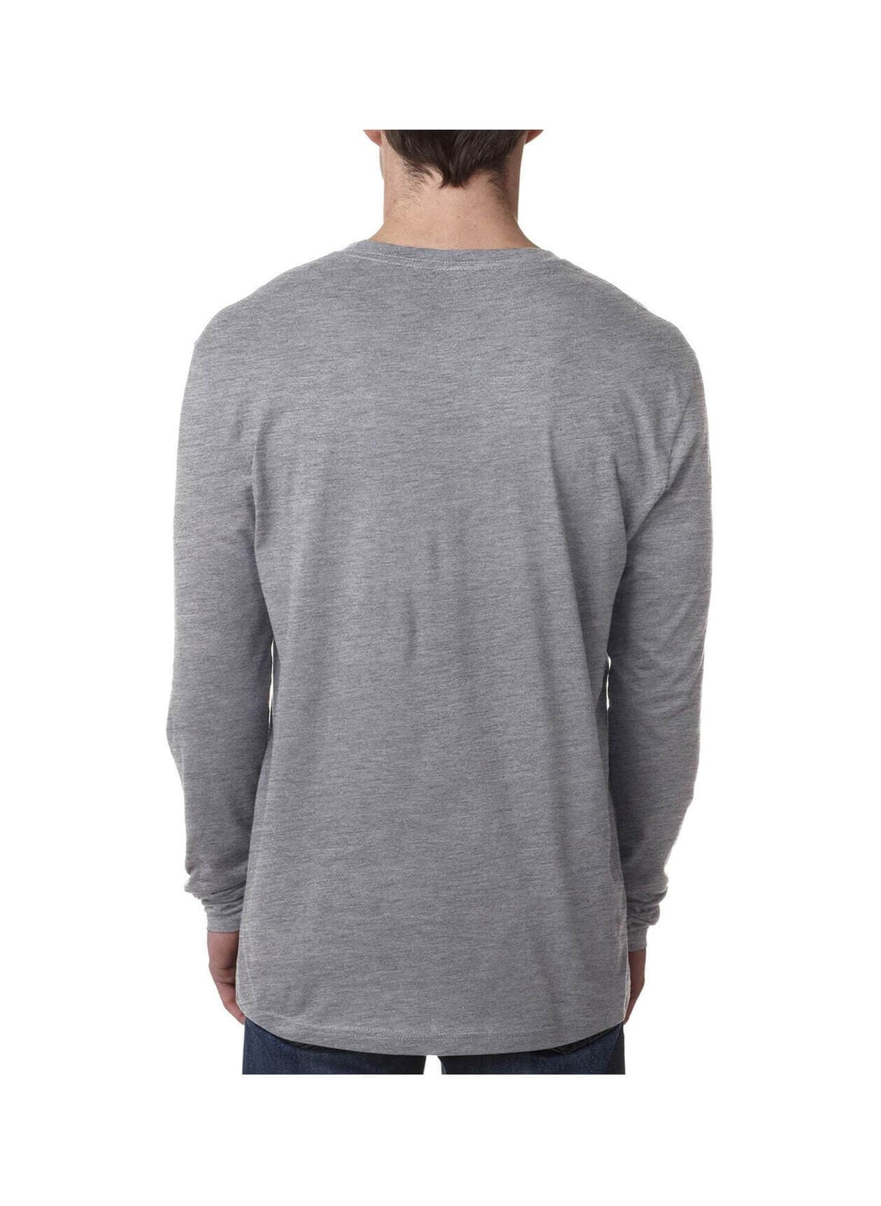 Next Level Men's Cotton Long-Sleeve Crew T-Shirt - Light Grey LG