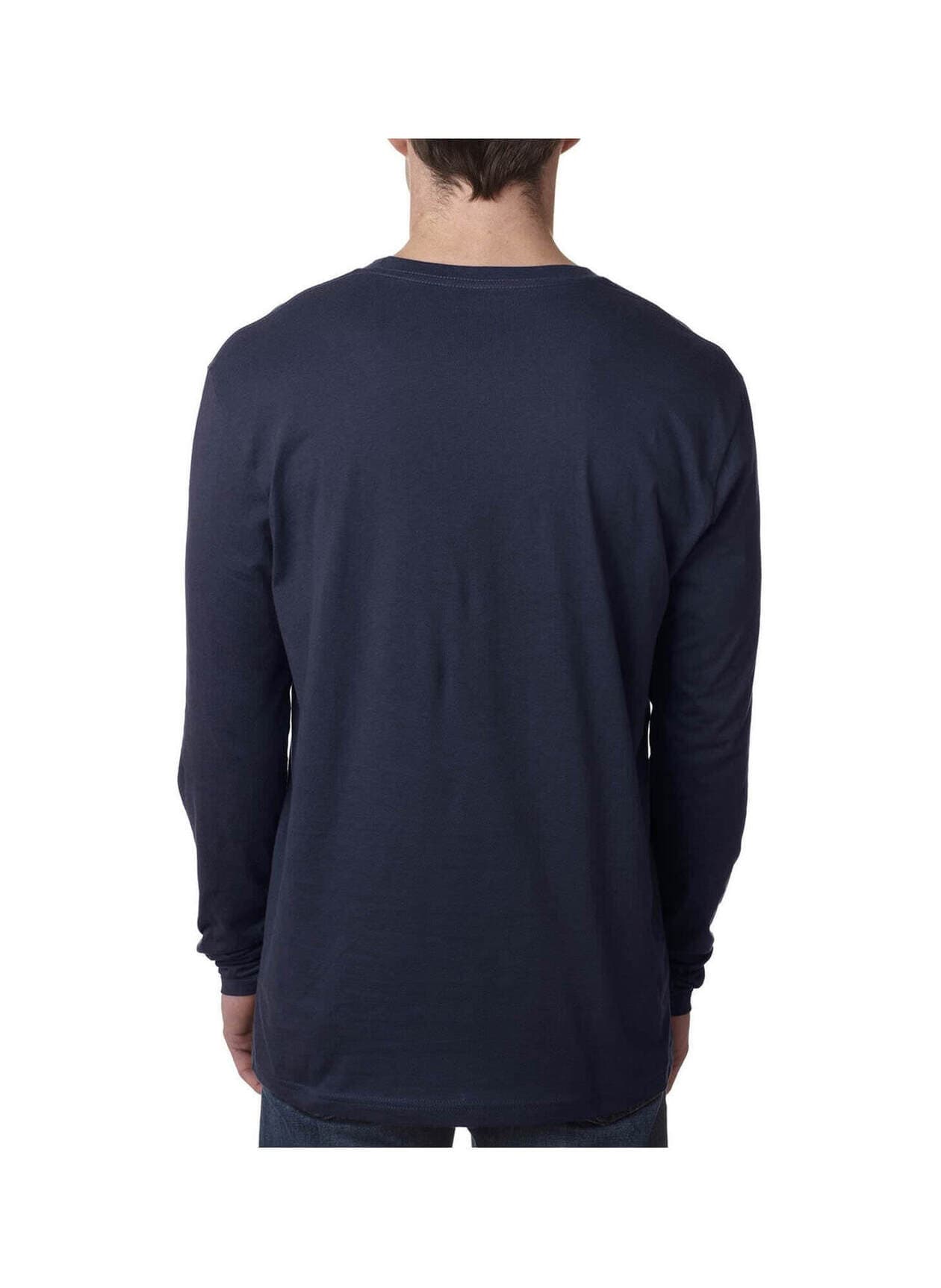 Next Level Men's Cotton Long-Sleeve Crew T-Shirt - Navy LG
