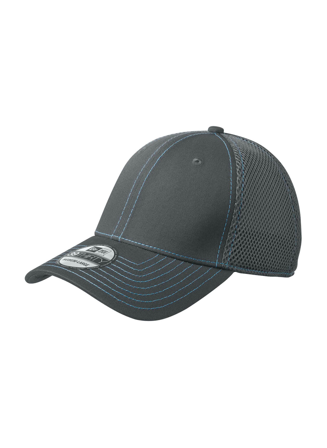 New Era Stretch Mesh Contrast Stitch Hat - Graphite / Vice Blue LG/XL