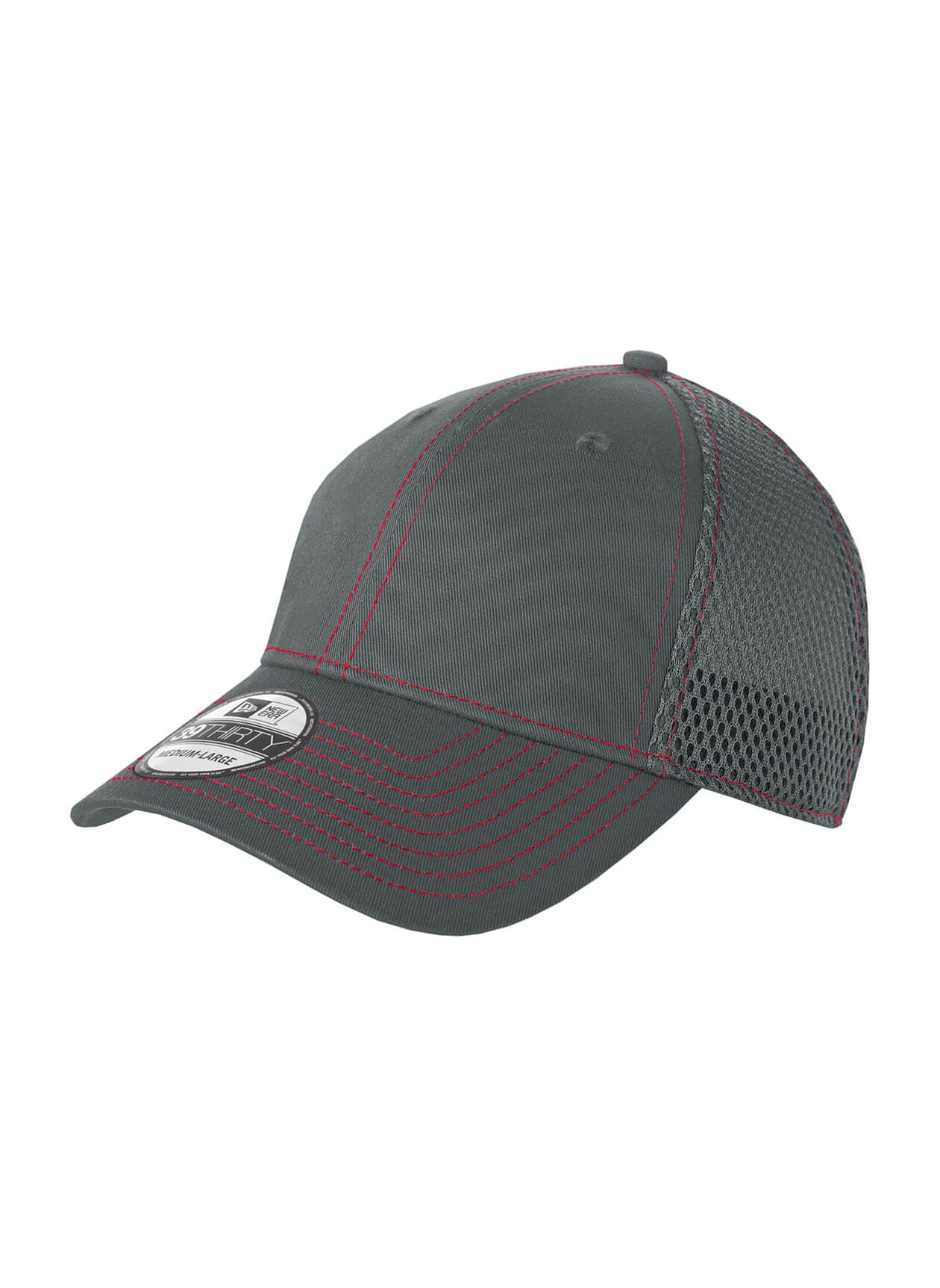 New Era Stretch Mesh Contrast Stitch Hat - Graphite / Red LG/XL