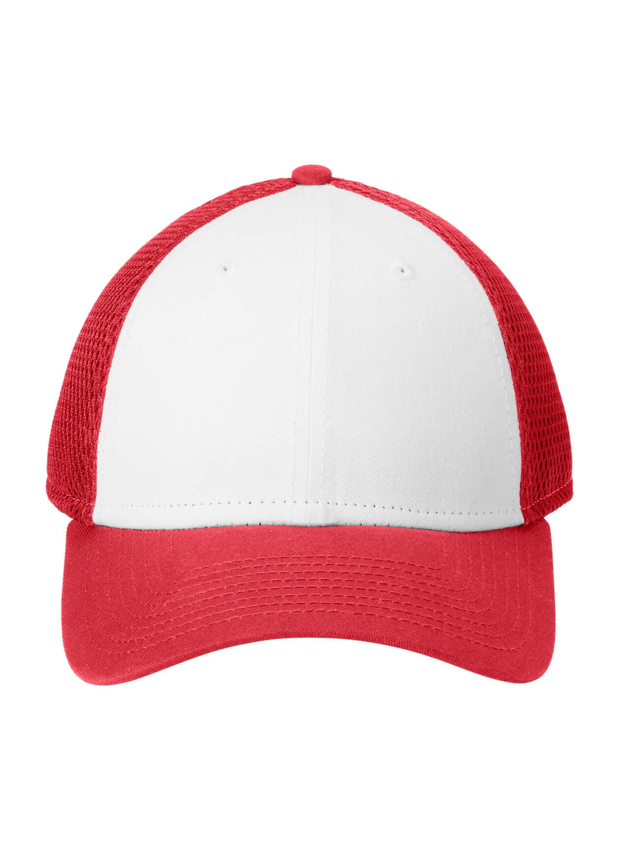 New Era Snapback Contrast Front Mesh Cap - White,Red MISC