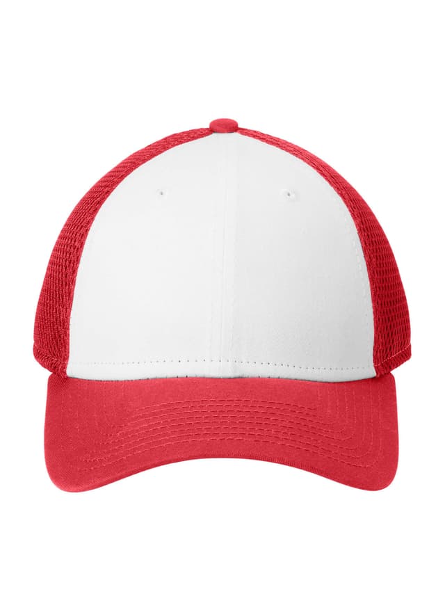 New Era Snapback Contrast Front Mesh Cap - White,Red MISC