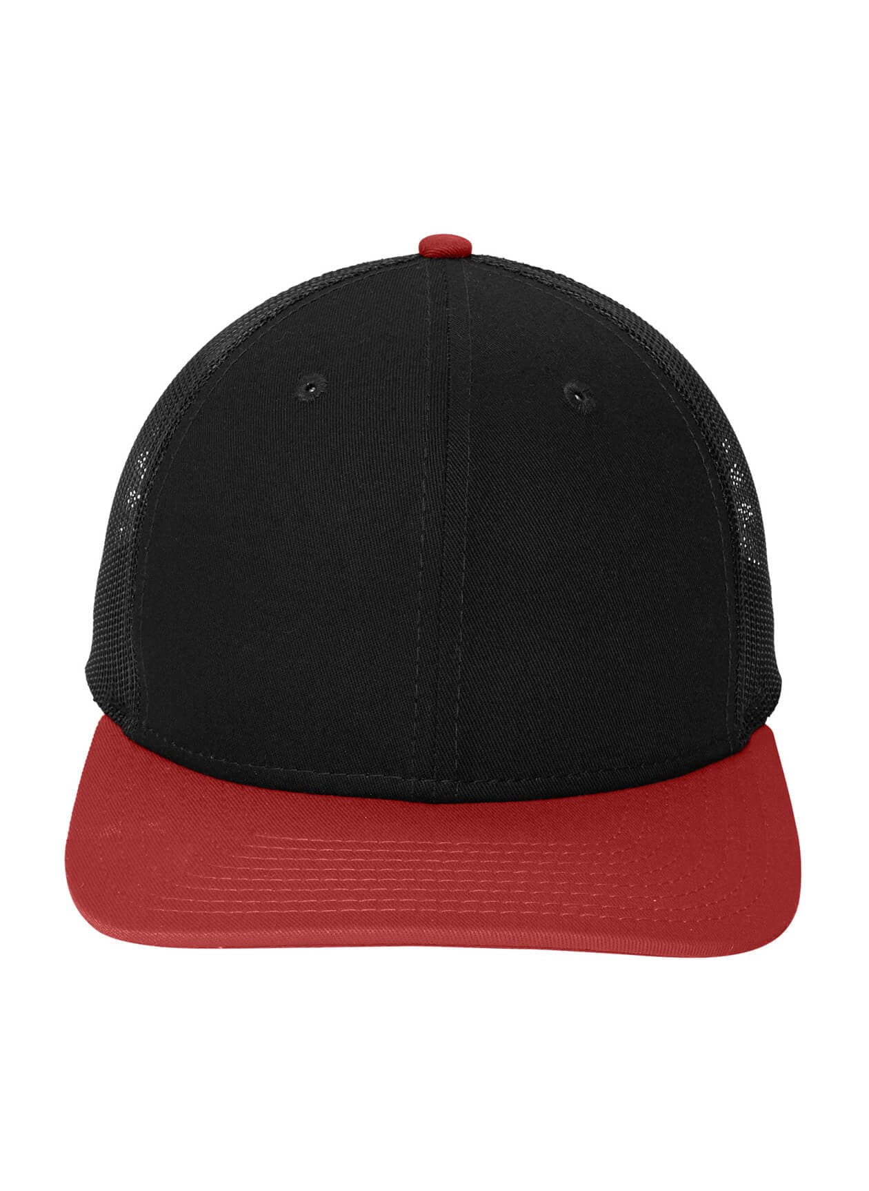 New Era Snapback Low Profile Trucker Hat - Black / Scarlet (BLS) MISC