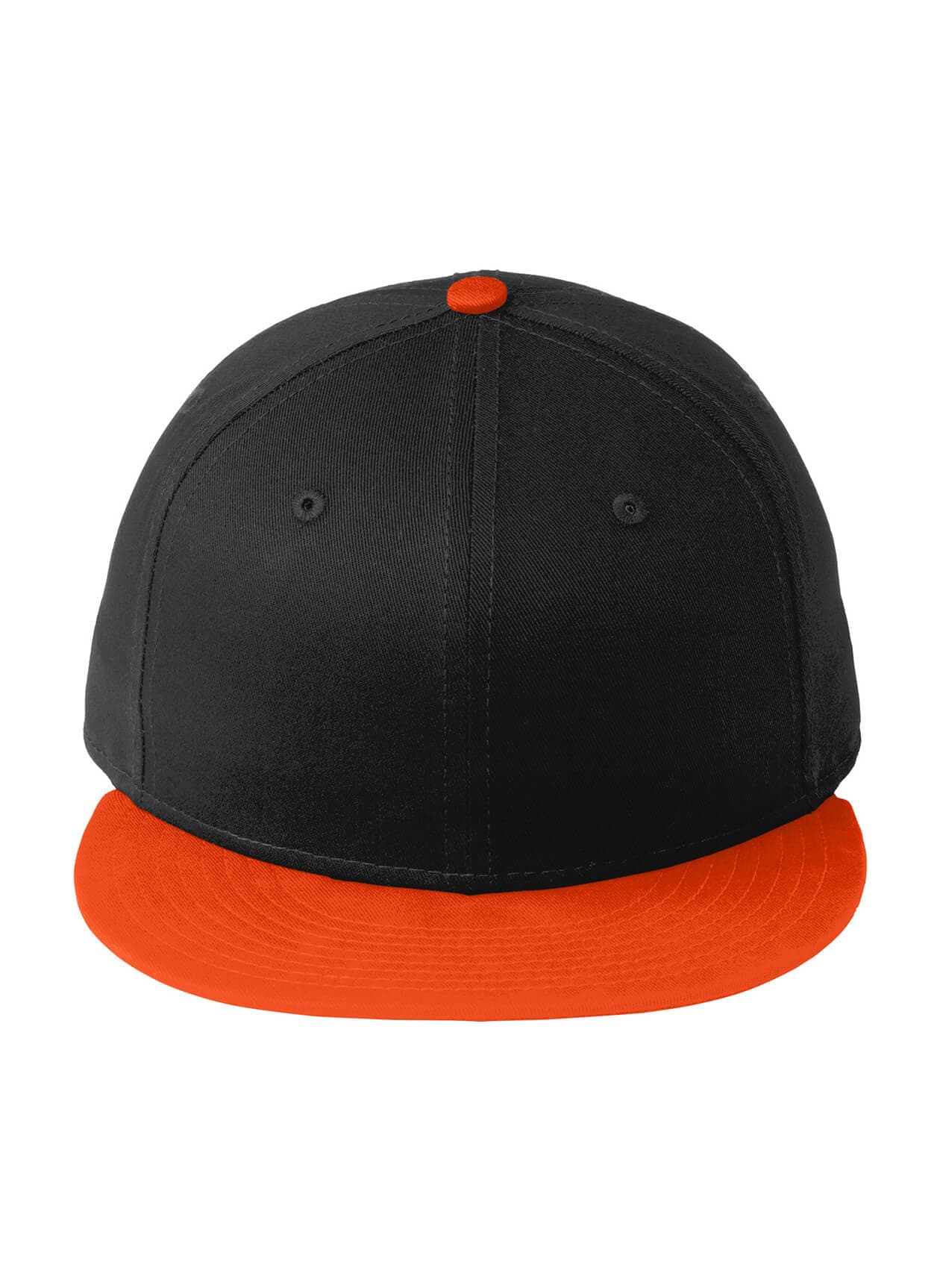 New Era Flat Bill Snapback Hat - Black / Team Orange MISC