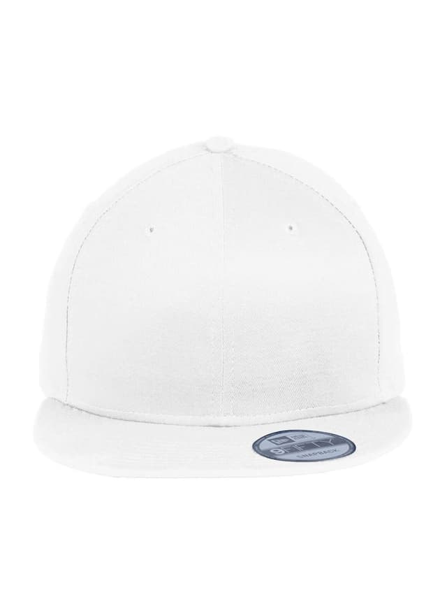 New Era Flat Bill Snapback Hat - White (WHT) MISC