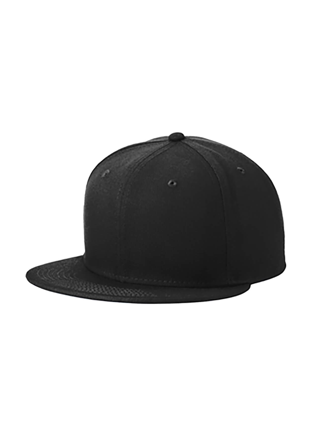 New Era Standard Fit Flat Bill Snapback Cap - Black (BLK) MISC