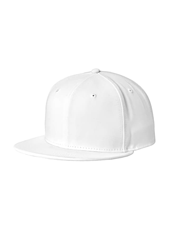 New Era Standard Fit Flat Bill Snapback Cap - White (WHT) MISC