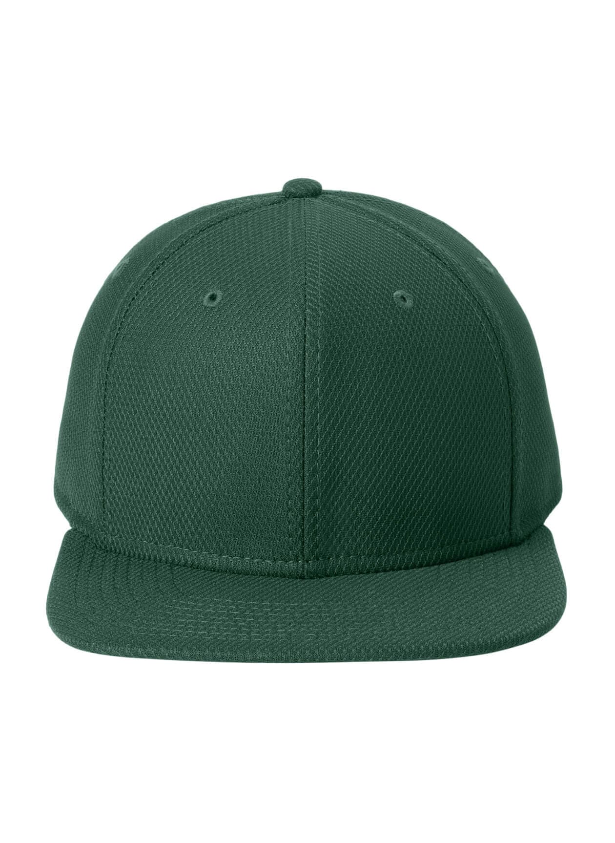 New Era Original Fit Diamond Era Flat Bill Snapback Cap - Dark Green (DGRN) MISC