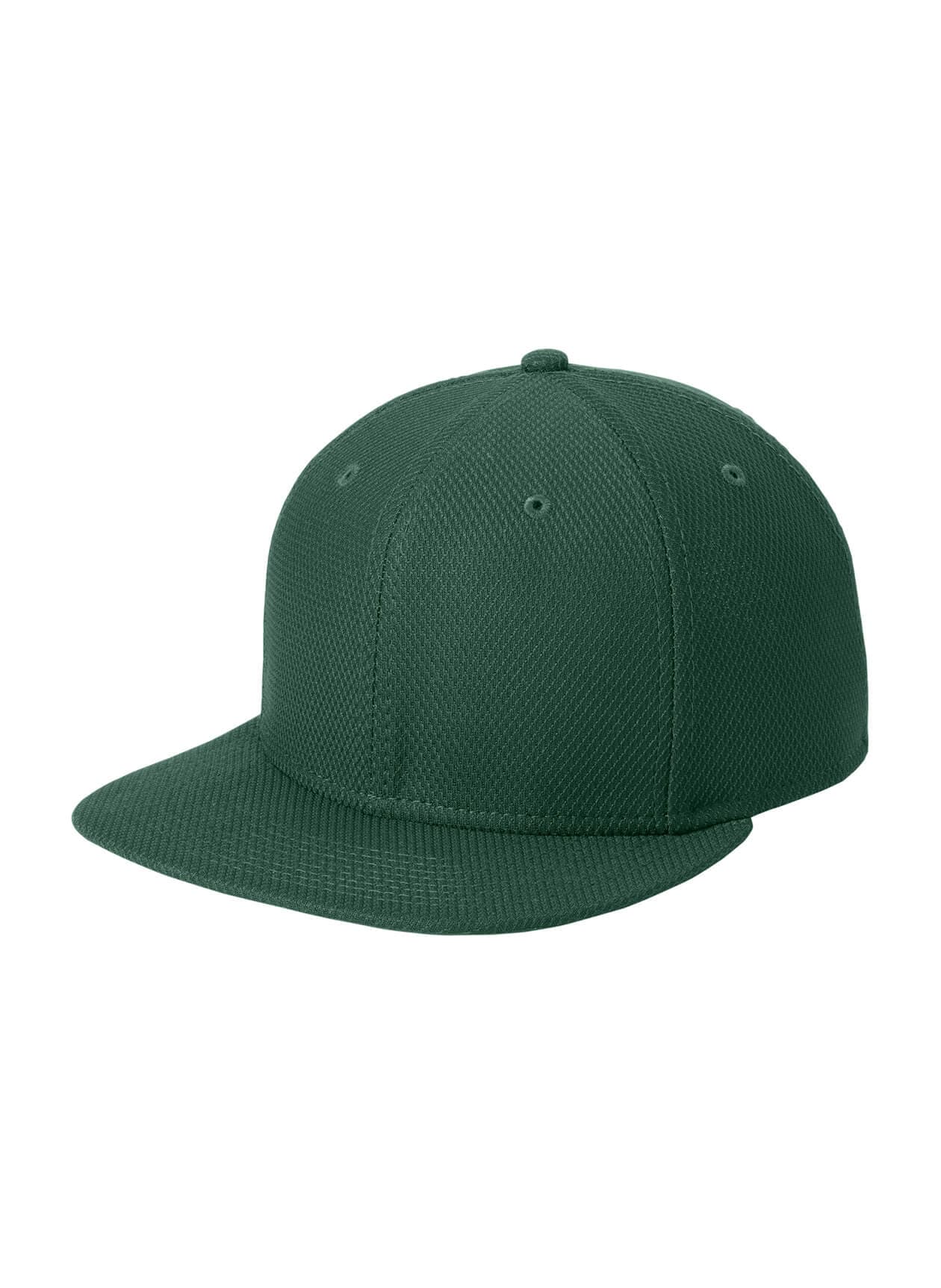 New Era Original Fit Diamond Era Flat Bill Snapback Cap - Dark Green (DGRN) MISC